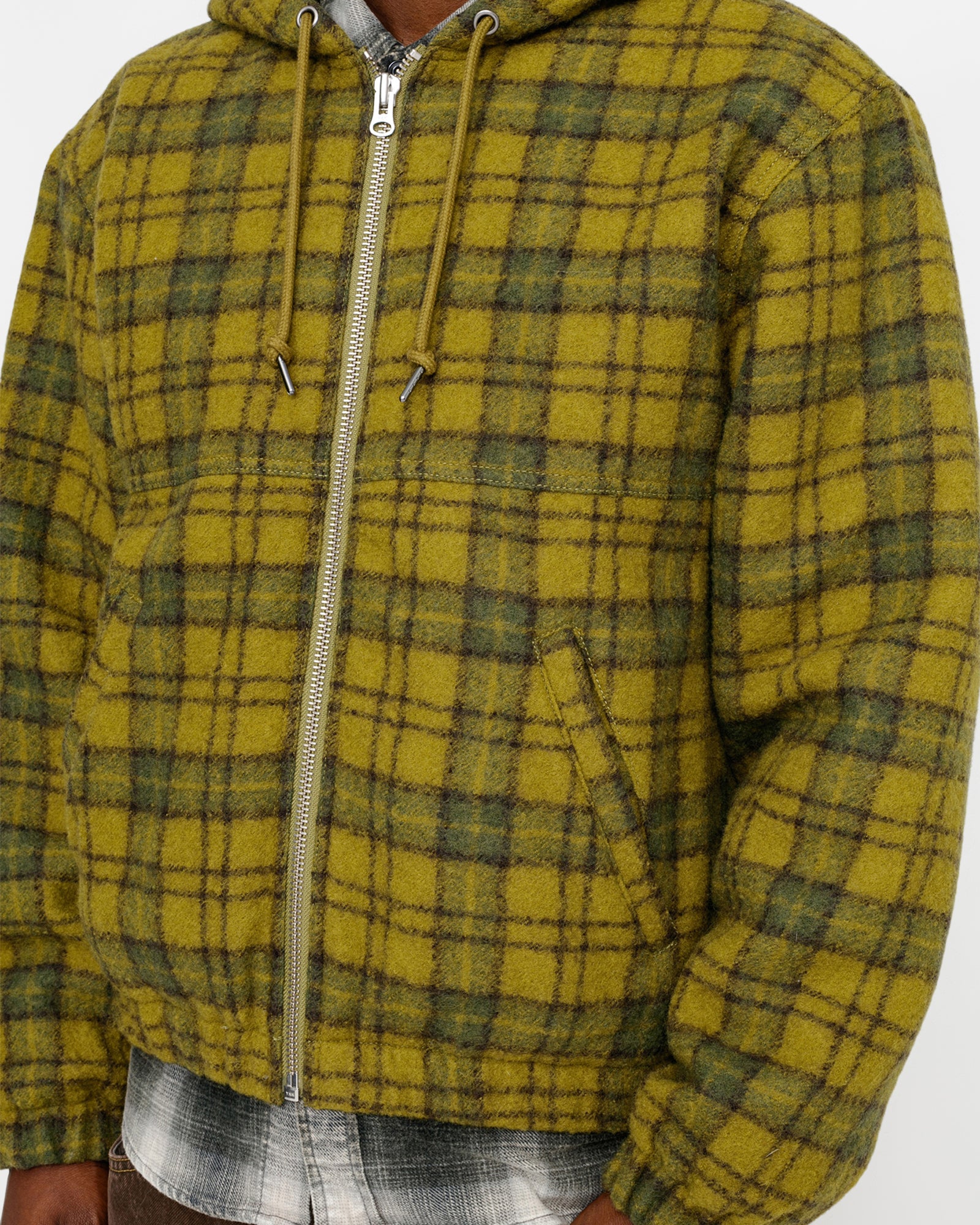 ジャケット・アウター STUSSY WORK JACKET WOOL PLAID Stussy Unlined Plaid Work Jacket Brown Men's - SS24 - US