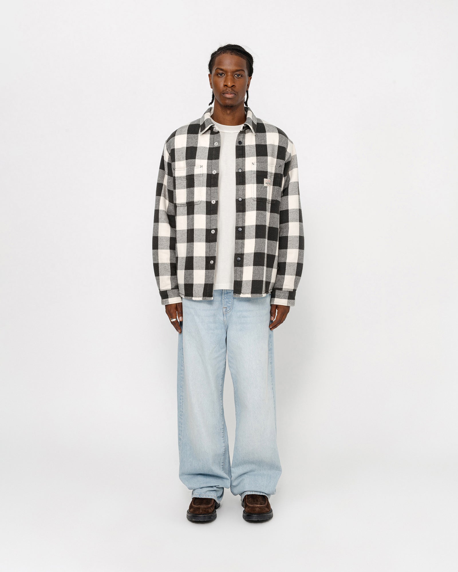 その他 STUSSY / 24AW/Sherpa Lined Buffalo Plaid Shirt/M/1110332 ᐈStussy SHERPA LINED BUFFALO PLAID SHIRT ( 1110332 )- цена 11010
