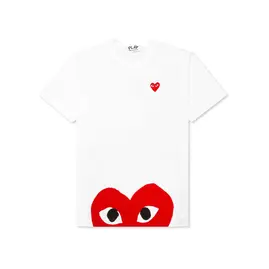 Comme des Garcons Play Red Half Heart T-shirt White, Размер: S, Наличие: Склад США (10-24 дня), фото 