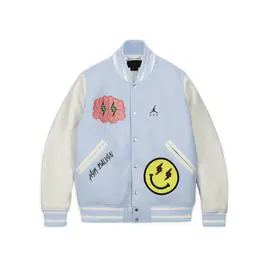 Jordan x J Balvin Varsity Jacket White/Blue, Размер: S, Наличие: Склад США (10-24 дня), фото 