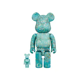 Bearbrick x Van Gogh Museum Van Gogh (Almond Blossom) 100% & 400% Set, Наличие: Склад США (10-24 дня), фото 