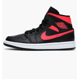 Кросівки жіночі Air Jordan 1 Mid Black Siren Red Black/Pink BQ6472-004, Розмір: 35.5, Наявність: Склад (1-3 дня), фото 