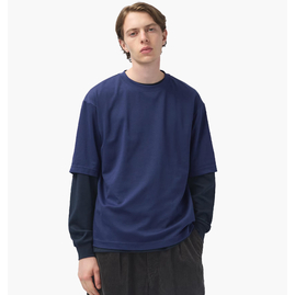 Футболка унісекс Uniqlo Airism Cotton Oversized Crew Neck Half-Sleeve T-Shirt Blue 465185-69, Размер: S, Наличие: Склад (1-3 дня), фото 