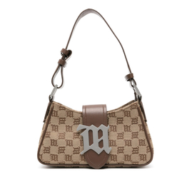 MISBHV Brown Mini Jacquard Monogram Shoulder Bag, Размер: MISC, Наличие: Забрать сейчас, фото 