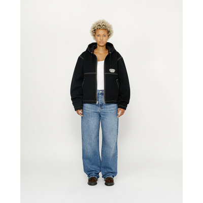Stussy Unisex WORK JACKET CONTRAST STITCH In Black Size XS