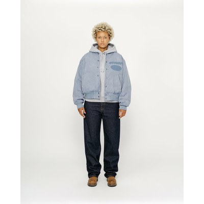 ジャケット・アウター STUSSY GHOST LOGO CANVAS VARSITY JACKET Ghost Logo Canvas Varsity Jacket – Premier