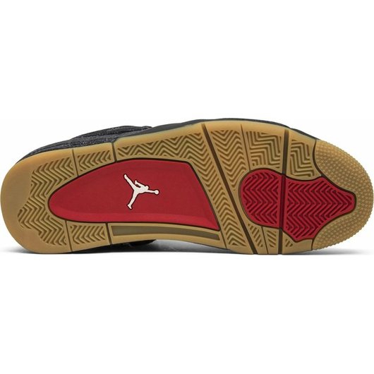 Мужские кроссовки  Levi's x Air Jordan 4 Retro 'Black Denim' (AO2571-001), Розмір: 44.5, фото , изображение 3