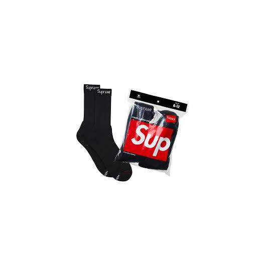 Носки Supreme x Hanes Crew Socks (4 Pack) 'Black' (99HAA26-BLACK), Размер: OS, фото 