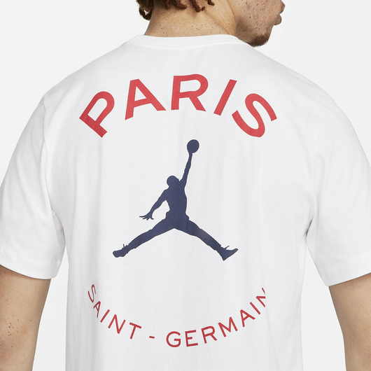 Футболка Air Jordan Psg X Paris Saint-Germain Logo White DB6514-100, Размер: XL, фото , изображение 4