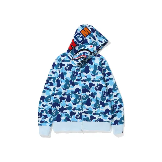 BAPE Big ABC Camo Shark Full Zip Hoodie Blue, Размер: M, фото 