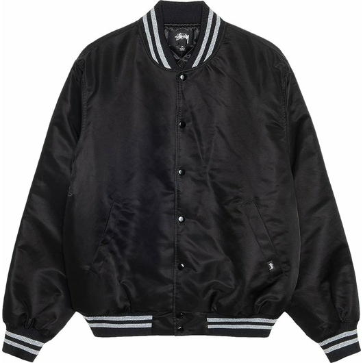 Куртка Stussy Sequins Satin Jacket 'Black' (115718-BLACK), Размер: L, фото 