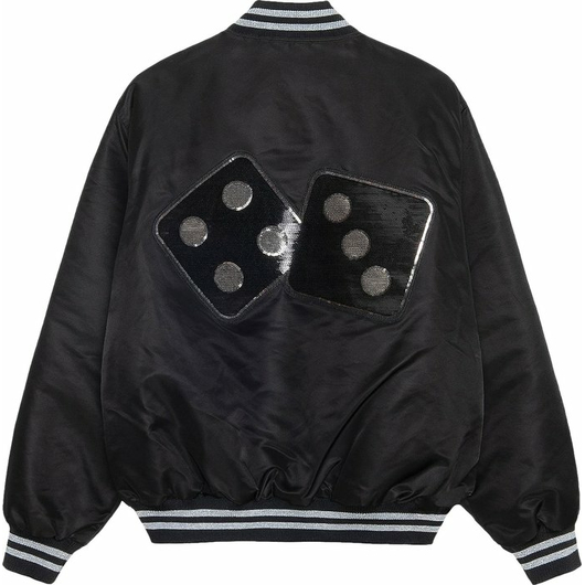 Куртка Stussy Sequins Satin Jacket 'Black' (115718-BLACK), Размер: L, фото , изображение 2