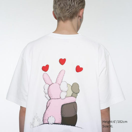 Футболка KAWS + Warhol Kissing Graphic White T-Shirt, Размер: L, фото , изображение 6