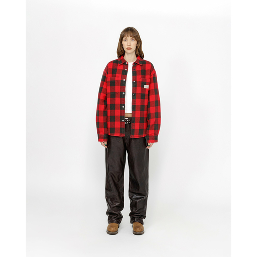 Stussy SHERPA LINED BUFFALO PLAID SHIRT, Размер: S, фото , изображение 4