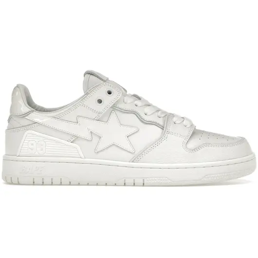 A Bathing Ape Bape SK8 Sta Triple White Patent Leather Sta Logo, Размер: 38.5, фото 