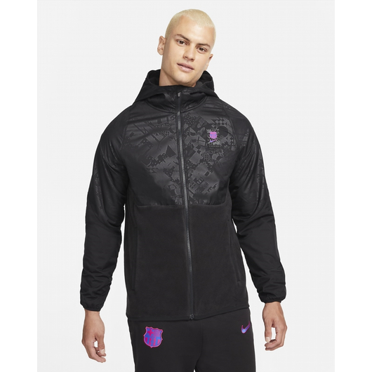 Вітровка чоловіча Nike F.C. Barcelona Awf Woven Jacket Black Db7797-014, Размер: S, Наличие: Склад (1-3 дня), фото , изображение 2