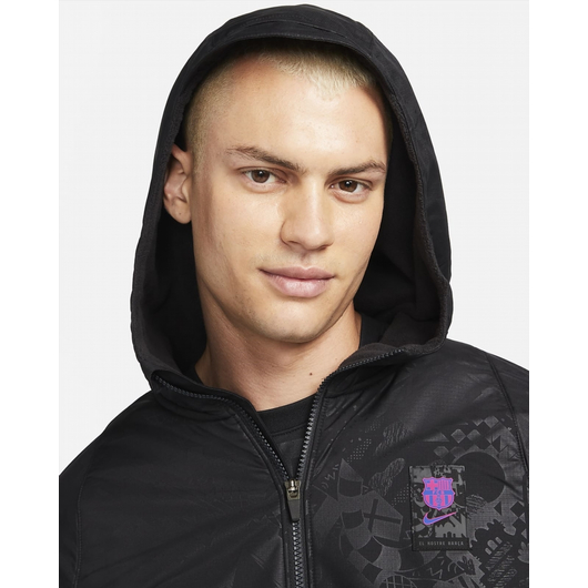 Вітровка чоловіча Nike F.C. Barcelona Awf Woven Jacket Black Db7797-014, Размер: S, Наличие: Склад (1-3 дня), фото , изображение 4