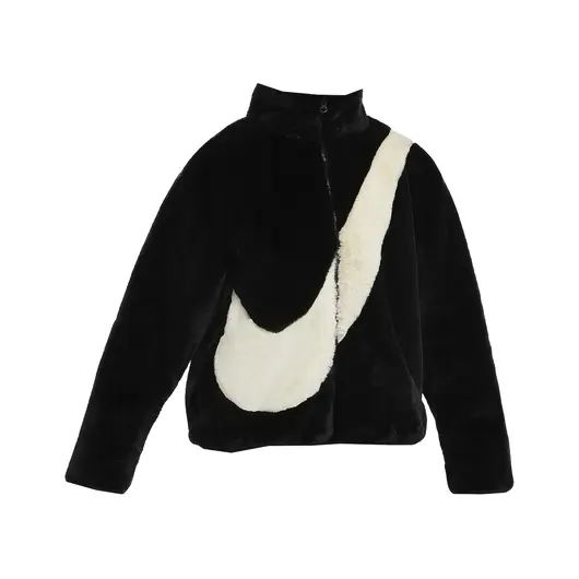 Nike Womens Oversized Swoosh Logo Jacket Black/Fossil, Размер: XS, Наличие: Склад США (10-24 дня), фото 