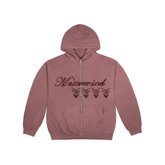 Travis Scott Cactus Jack For Mastermind Skull Zip Up Hoodie Washed Red, Размер: S, Наличие: Склад США (10-24 дня), фото 