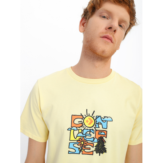 Футболка чоловіча Converse Mother Nature Tee Yellow 10023787-231, Размер: S, Наличие: Склад (1-3 дня), фото , изображение 4