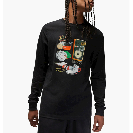 Світшот чоловічий Air Jordan M J Flt Artst Ls Crew Black Dv1474-010, Размер: M, Наличие: Склад (1-3 дня), фото 