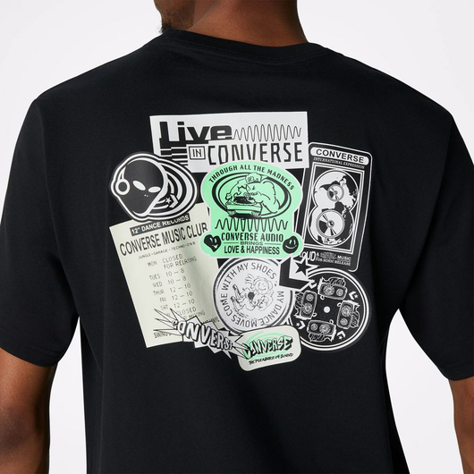 Футболка чоловіча Converse Live Tee Black 10023793-001, Размер: L, Наличие: Склад (1-3 дня), фото , изображение 4