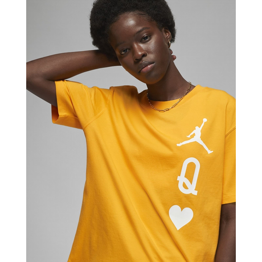 Футболка жіноча Air Jordan Flight WomenS T-Shirt Yellow DQ4471-705, Размер: S, Наличие: Склад (1-3 дня), фото , изображение 4