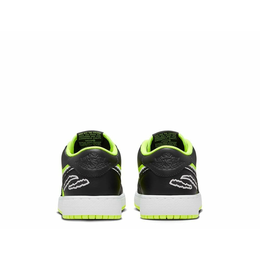 Кросівки дитячі Air Jordan 1 Low Se Black Cat Volt Black/Green DX6666-701, Размер: 39, Наличие: Склад (1-3 дня), фото , изображение 4