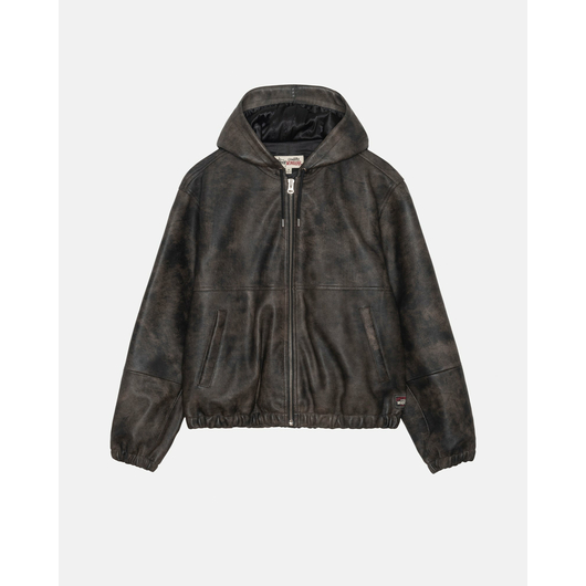 Stussy WORK JACKET STONEWASH LEATHER, Размер: S, Наличие: Склад США (10-24 дня), фото 