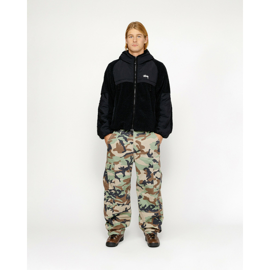 Stussy SHERPA PANELED HOODED JACKET, Размер: XS, Наличие: Склад США (10-24 дня), фото 