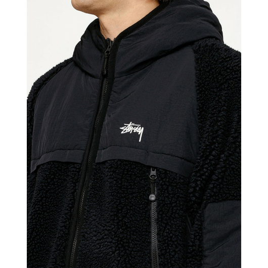 Stussy SHERPA PANELED HOODED JACKET, Размер: XS, Наличие: Склад США (10-24 дня), фото , изображение 3