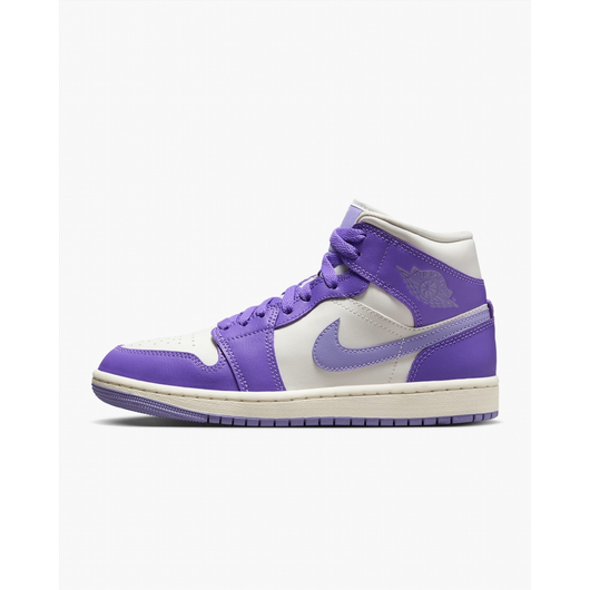 Кросівки жіночі Air Jordan 1 Mid WomenS Shoes White/Violet BQ6472-504, Размер: 40.5, Наличие: Склад (1-3 дня), фото , изображение 2