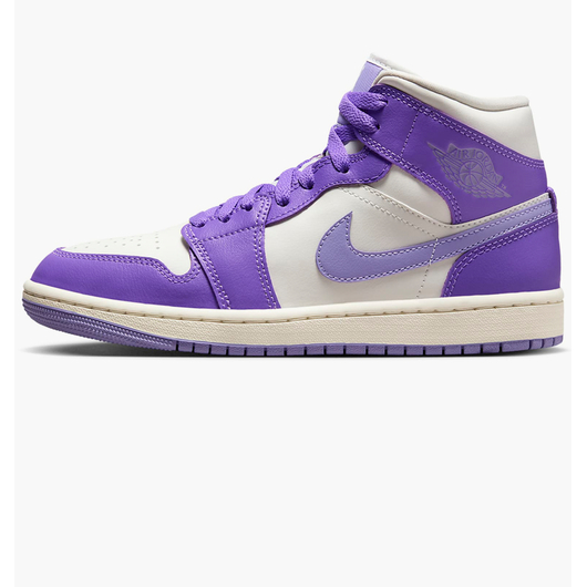 Кросівки жіночі Air Jordan 1 Mid WomenS Shoes White/Violet BQ6472-504, Размер: 40.5, Наличие: Склад (1-3 дня), фото 