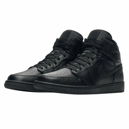 Чоловічі кросівки Air Jordan 1 Mid Triple Black (554724-091), Размер: 41, Наличие: Забрать сейчас, фото , изображение 2