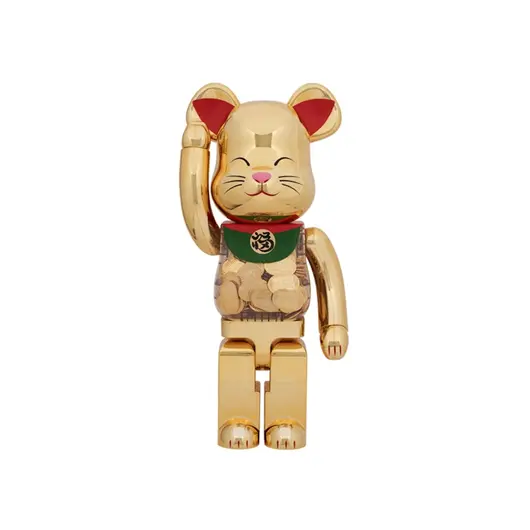 Bearbrick Lucky Cat Oval Good Luck Gold Plated 1000%, Наявність: Склад США (10-24 дня), фото 
