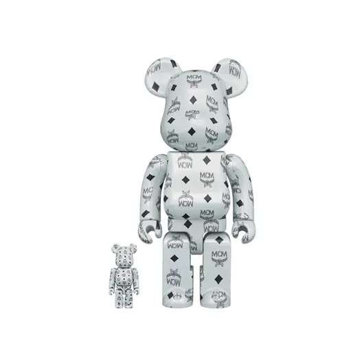 Bearbrick x MCM 100% & 400% Set White Chrome Ver., Наличие: Склад США (10-24 дня), фото 