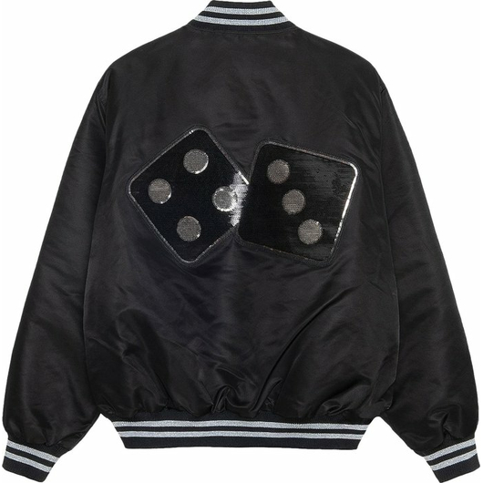 Куртка Stussy Sequins Satin Jacket 'Black' (115718-BLACK), Размер: L, Наличие: Забрать сейчас, фото , изображение 2