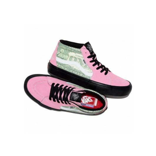 Кросівки Supreme x Skate Grosso Mid 'Dollar Bill - Pink' (VN0A5FCGPNK), Размер: 44, Наличие: Забрать сейчас, фото 