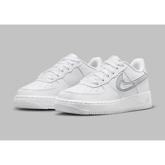 Кроссовки Nike Air Force 1 'Cut Out Swoosh - White Photon Dust' (GS) (FQ2413-100), Размер: 39, Наличие: Забрать сейчас, фото , изображение 2