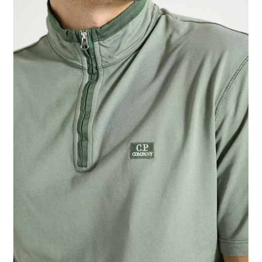 C.P. Company Tacting Piquet Zipped Polo Shirt Duck Green, Размер: L, Наличие: Забрать сейчас, фото , изображение 3