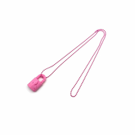 Chrome Hearts Pink Resin Flame Lock Pendant Ball Chain Necklace, Размер: MISC, Наличие: Забрать сейчас, фото , изображение 4