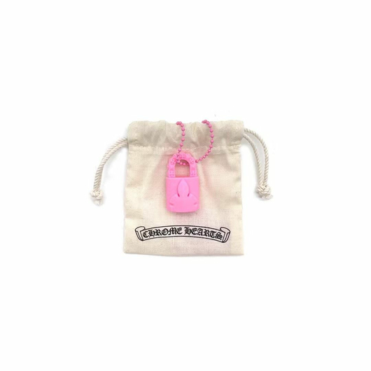 Chrome Hearts Pink Resin Flame Lock Pendant Ball Chain Necklace, Размер: MISC, Наличие: Забрать сейчас, фото 