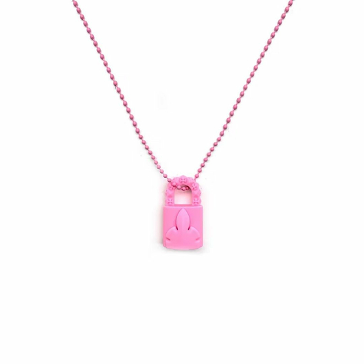 Chrome Hearts Pink Resin Flame Lock Pendant Ball Chain Necklace, Размер: MISC, Наличие: Забрать сейчас, фото , изображение 2