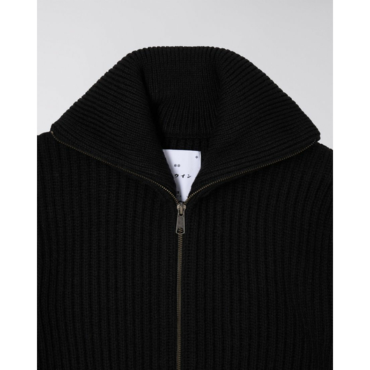 Edwin Gary Zipped Cardigan Wool Knit Blend Black garment washed, Размер: M, Наличие: Забрать сейчас, фото , изображение 3