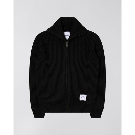 Edwin Gary Zipped Cardigan Wool Knit Blend Black garment washed, Размер: M, Наличие: Забрать сейчас, фото 