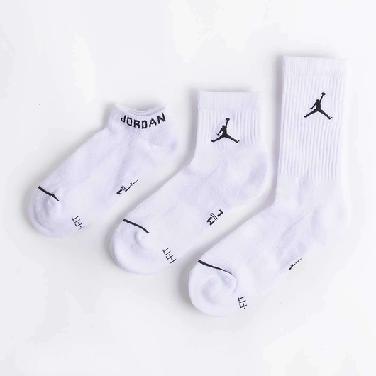 Шкарпетки унісекс Nike Jordan Waterfall Socks (3 пари) White SX6274-100, Размер: 38.5-40.5, Наличие: Склад (1-3 дня), фото , изображение 3