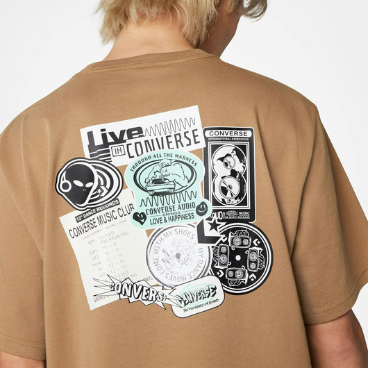 Футболка чоловіча Converse Live Tee Brown 10023793-260, Размер: S, Наличие: Склад (1-3 дня), фото , изображение 3