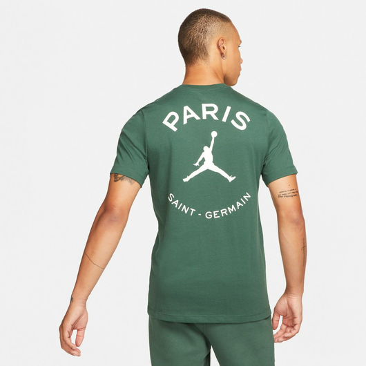 Футболка чоловіча Air Jordan Psg X Paris Saint-Germain Logo T-Shirt Green DB6514-333, Размер: S, Наличие: Склад (1-3 дня), фото , изображение 4