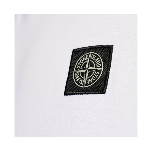 Футболка Stone Island White Crewneck T-shirt, Размер: M, Наличие: Склад (1-3 дня), фото , изображение 2