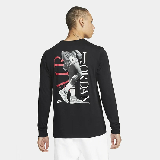 Лонгслів чоловічий Air Jordan Sport Dna Graphic Long-Sleeve T-Shirt Black Dh8976-010, Размер: XL, Наличие: Склад (1-3 дня), фото , изображение 5